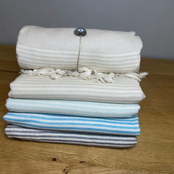 Striped Multi-Color Turkish Towels - Picture 7 of 8